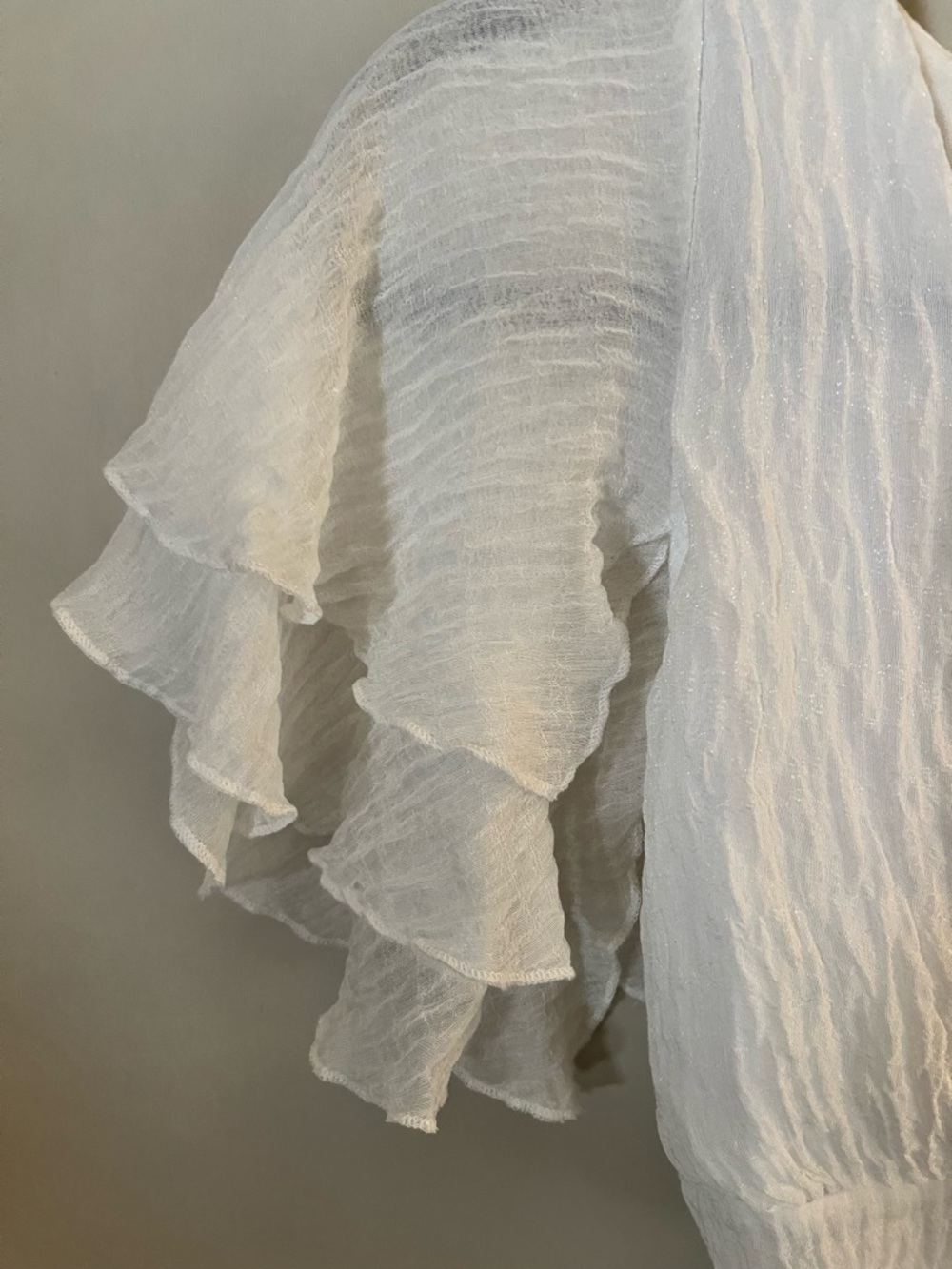 Missord White Ruffled Two-piece Set / Swimsuit Cover-up Size small NWT - Picture 5 of 9